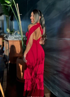 Sexy Sheath Long Prom Dress Burgundy One Shoulder Evening Gown Y8214 by simplepromdress