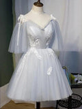 Chic Sleeveless Lace Appliques Tulle Princess Homecoming Dresses by Cicinia