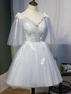 Chic Sleeveless Lace Appliques Tulle Princess Homecoming Dresses by Cicinia
