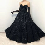 Black Luxury Gothic Sequin Ballgown Tulle Wedding Dress  SW565