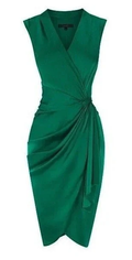 Green V Neck Wrap Short Homecoming Dress Y439 by simplepromdress