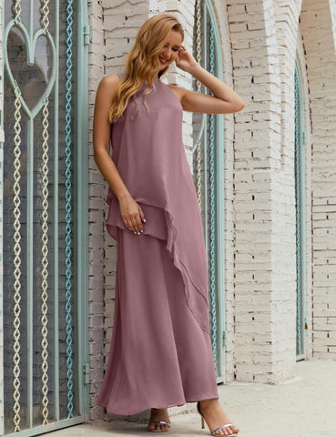 Chiffon Long Plus Size Mother of Bride Dresses Formal Bridesmaid Prom Gown SY28019