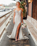 Rosemary | Cold Shoulder Black Beaded Slit Mermaid Prom Dress by KissProm