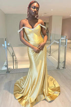 Bellamy | Mermaid V Neck Red Satin Slit Prom Dress with Beading by KissProm
