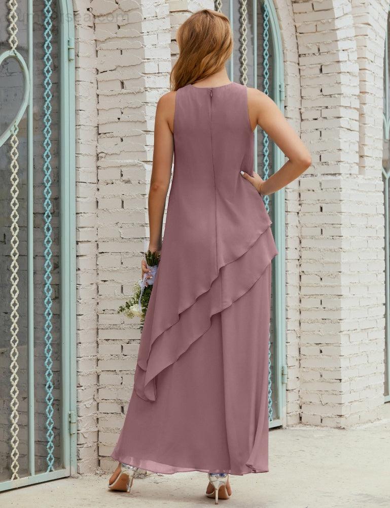 Chiffon Long Plus Size Mother of Bride Dresses Formal Bridesmaid Prom Gown SY28019