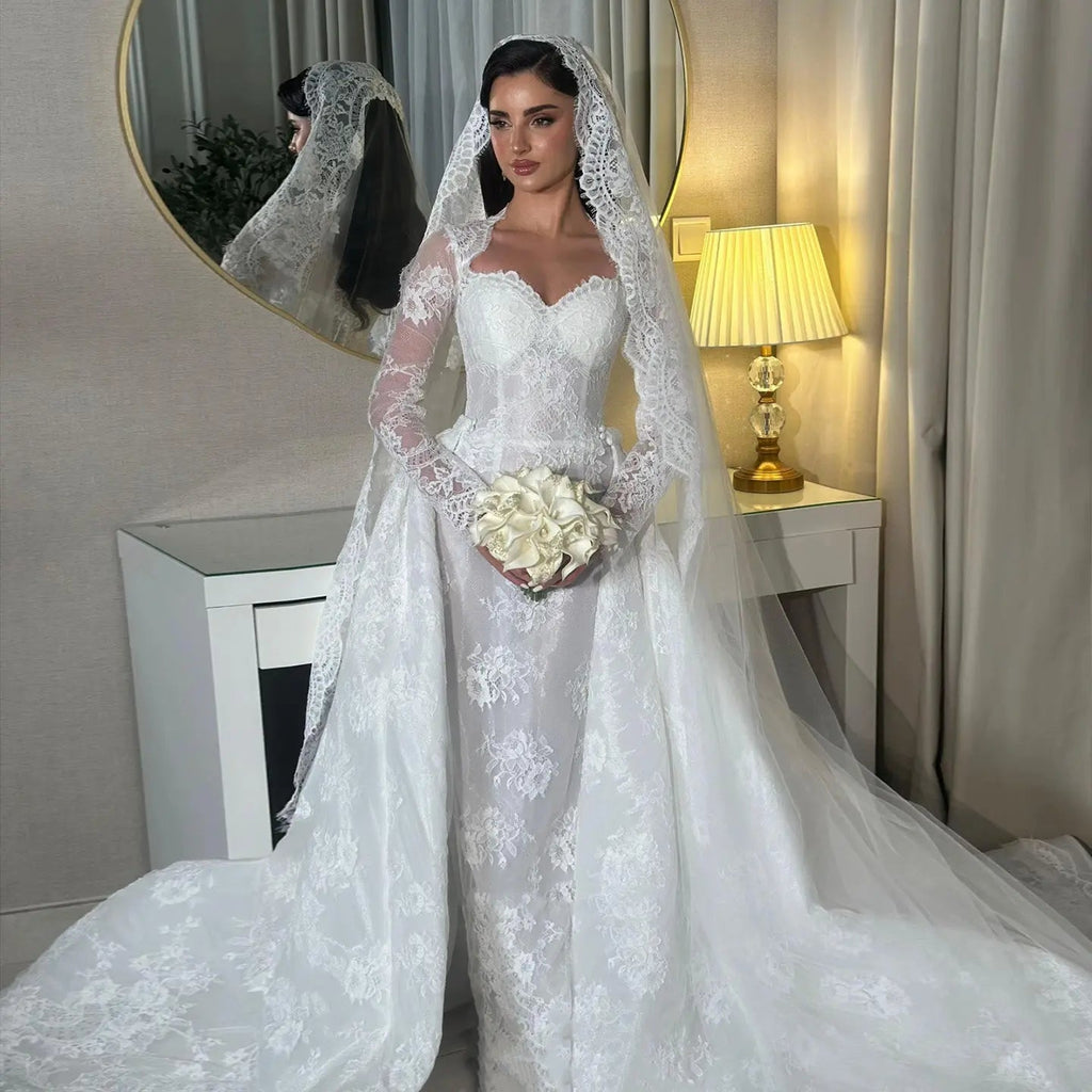 Luxury Lace Sweetheart Long Sleeve Wedding Dress SW523