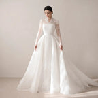 Luxury Full Lace Printed Ball Gown Wedding Dress SW540