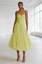 Vintage Green Tulle Muslim Evening Dress Women A Line Pleated Formal Prom Dress Party Gowns Y4880 by simplepromdress
