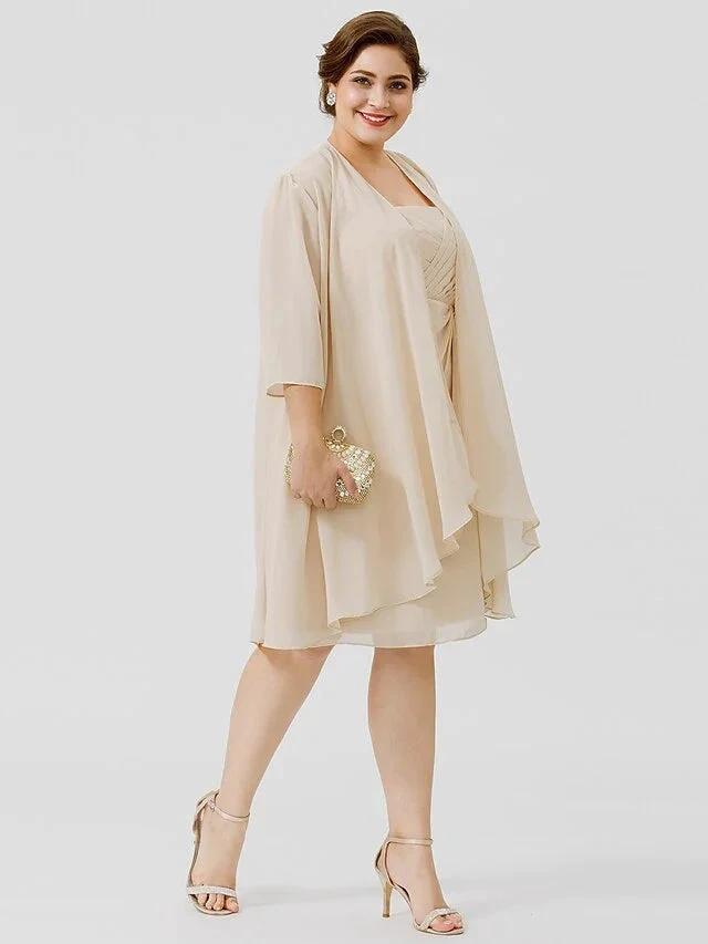 A-Line/Princess Spaghetti Straps Knee-Length Mother of the Bride Dresses by Dreamylily