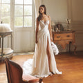 Strapless Ruched Wedding Dresses with High Leg Slit SW242