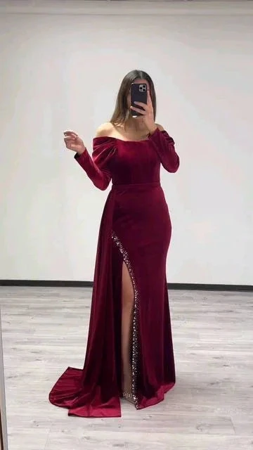 Sexy Off The Shoulder Sheath Evening Dress Y5803 by simplepromdress