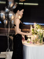 Black Sequins Sparkling Evening Dress Sexy Backless Evening Gown Y1124 by simplepromdress