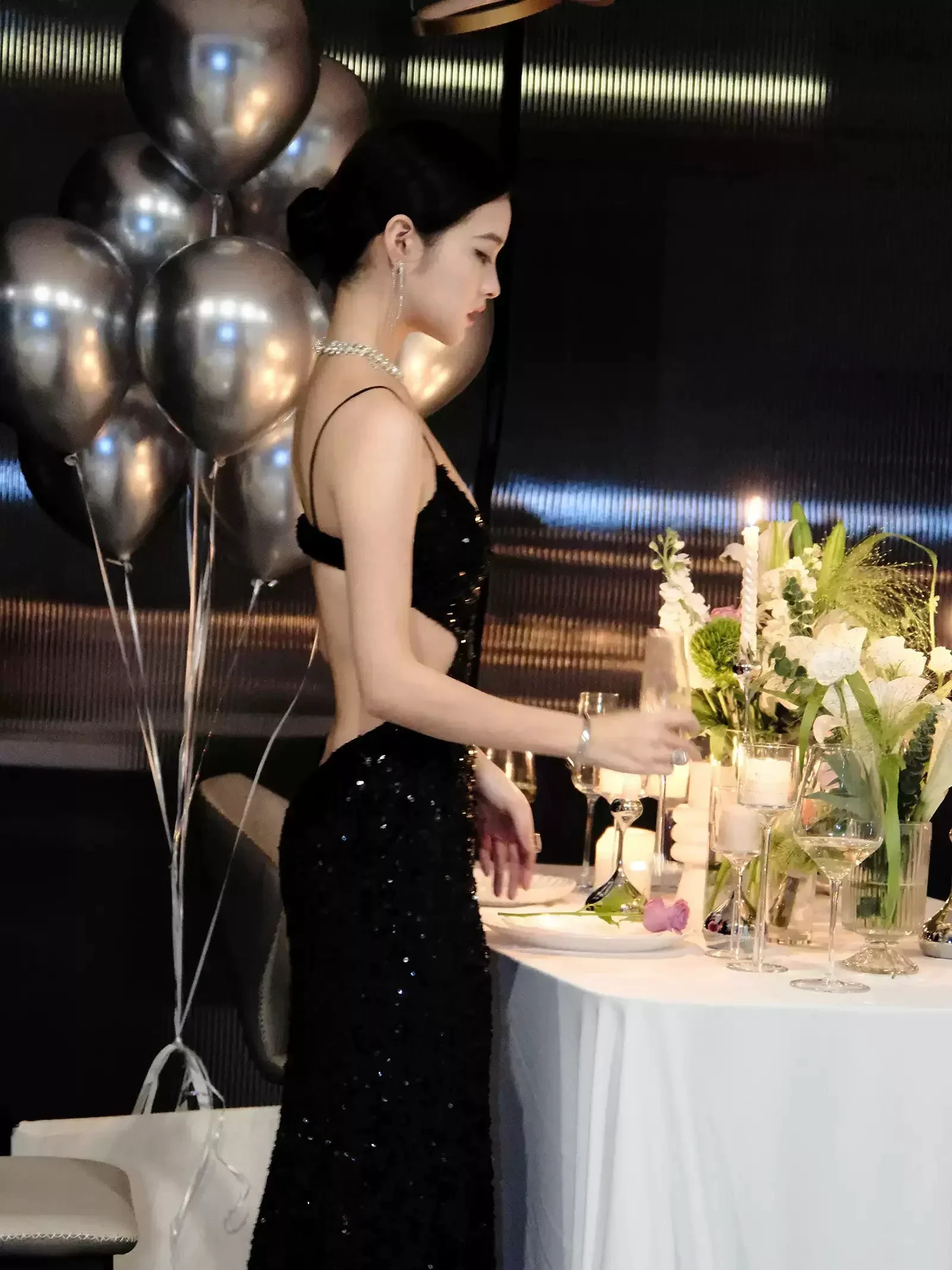 Black Sequins Sparkling Evening Dress Sexy Backless Evening Gown Y1124 by simplepromdress