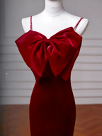 Charming Burgundy Velvet Slit Mermaid Evening Dress Long Prom Dress Y8603 by simplepromdress