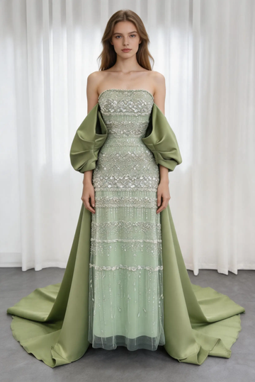 Classy Chiffon Beaded Evening Dress Off The shoulder Long Prom Dress Y8401 by simplepromdress