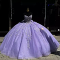 Sparkly Lavender Tulle Princess Quinceanera Dress Sweet 16 Birthday Party Ball Gown Y7473 by simplepromdress