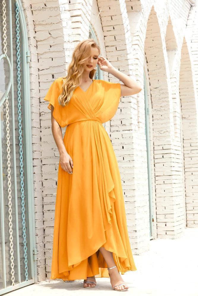 Numbersea Mother of The Bride Dresses Plus Size V-Neck Floor Length Formal Prom Dress for Wedding Guest 28020 by numbersea