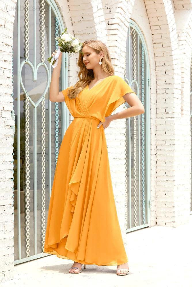 Numbersea Mother of The Bride Dresses Plus Size V-Neck Floor Length Formal Prom Dress for Wedding Guest 28020 by numbersea