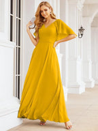 Numbersea Bridesmaid Dresses for Wedding Formal Evening Party Prom Gown with Cape 28050