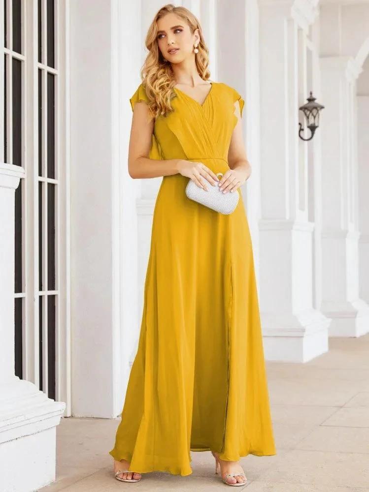 Sunnderly Bridesmaid Dresses Cape Formal Prom Dress Open Back Gowns for Mother of The Bride SY28058 by numbersea