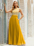 Lace Bridesmaid Dress Floor Length Evening Gowns with Pockets 28017 by numbersea