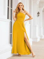 Numbersea One Shoulder Bridesmaid Dresses Long Formal Prom Gowns 28048