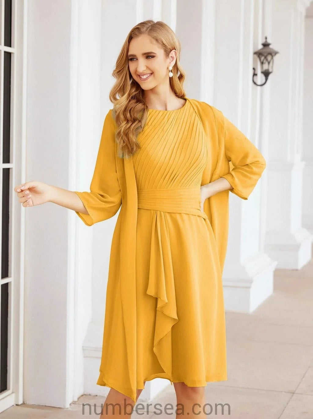 Sunnderly Mother of The Bride Dresses Prom Dress Casual Pleated Dress SY28065 by numbersea