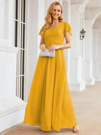 Numbersea Formal Prom Gowns for Mother of The Bride Cap Sleeves Bridesmaid Dress 28047 by numbersea