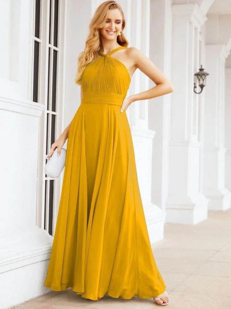 Robes de demoiselle d'honneur à encolure croisée Numbersea pour fête, mariage, soirée, bal de promo, robes longues 28053