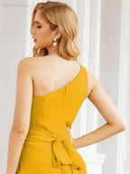 Numbersea One Shoulder Bridesmaid Dresses Long Formal Prom Gowns 28048