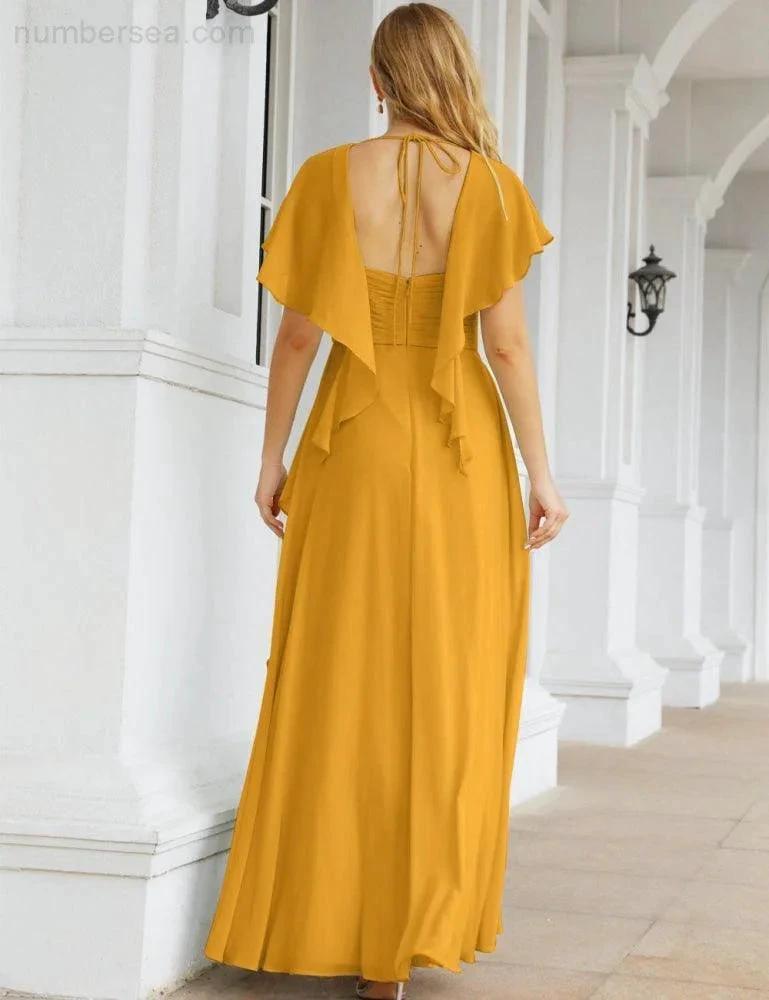 Numbersea Bridesmaid Dresses Backless Formal Prom Gowns for Evening Party Mother of The Bride Dress 28040 by numbersea