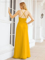 Numbersea Halter Bridesmaid Dresses with Pockets Sleeveless Formal Evening Party Prom Gowns 28055 by numbersea