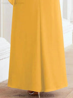 Sunnderly Formal Party Gown Dress Long Mother of The Bride Dresses with Ruffle Cape SY28026 by numbersea