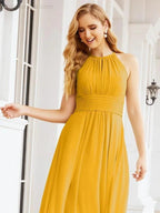 Numbersea Keyhole Bridesmaid Dresses Sleeveless Formal Evening Party Prom Gowns 28043 by numbersea