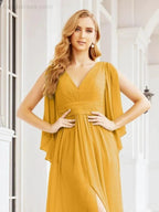 Numbersea Bridesmaid Dresses with Split for Wedding Party Flutter Sleeves 28045 by numbersea