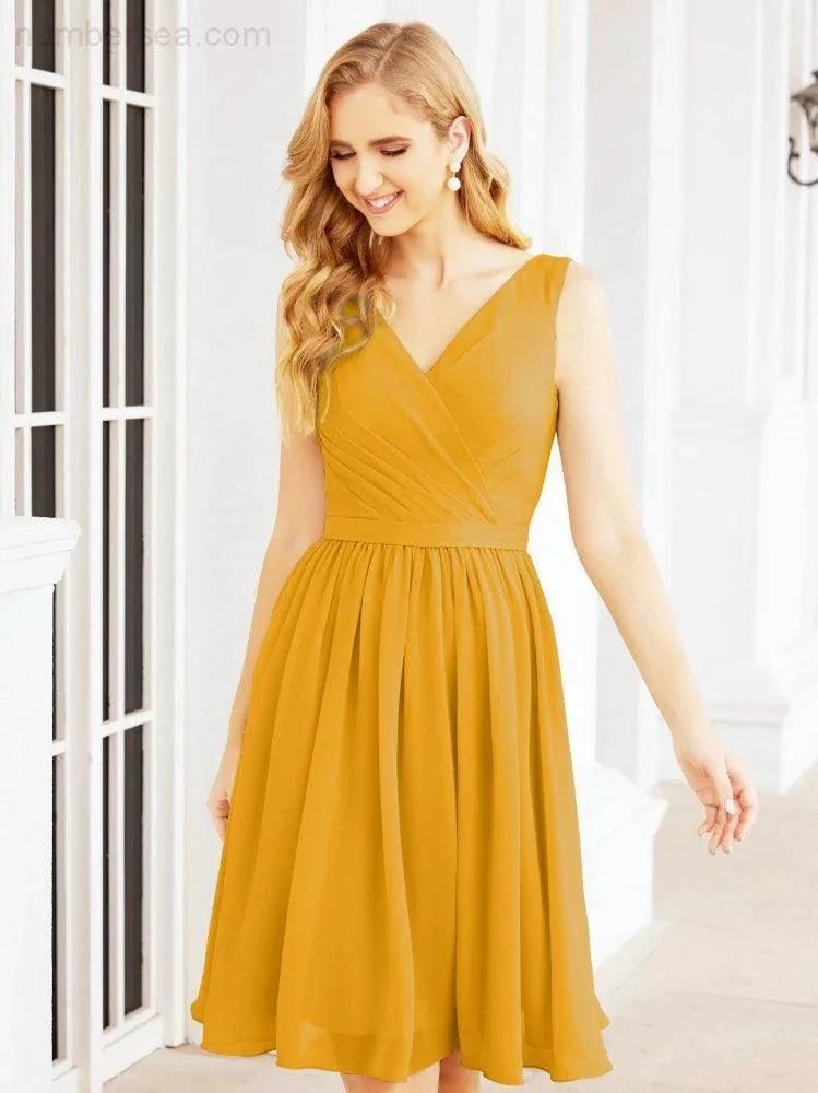 Numbersea Homecoming Dresses Knee Length Skirt V Back 28062 by numbersea