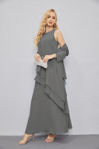 Mother of Bride Dresses with Open Front Lightweight Cardigan Formal Prom Gown  28081