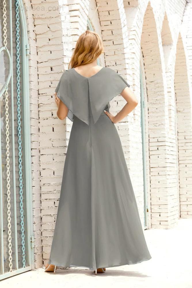 Numbersea Mother of The Bride Dresses Plus Size V-Neck Floor Length Formal Prom Dress for Wedding Guest 28020 by numbersea