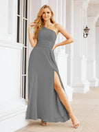 Numbersea One Shoulder Bridesmaid Dresses Long Formal Prom Gowns 28048