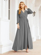 Sunnderly Women's Chiffon Bridesmaid Dress A line Long Sleeves Formal Evening Prom Gown for Wedding Guest SY28032 by numbersea