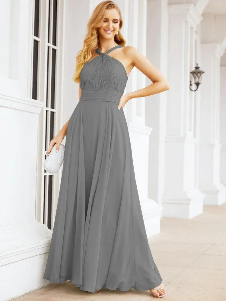 Numbersea Abiti da damigella incrociati con collo all'americana per festa, matrimonio, sera, ballo di fine anno, abiti lunghi da ballo 28053