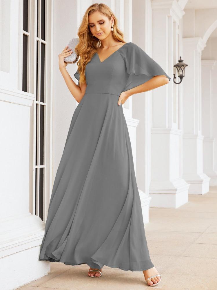 Numbersea Bridesmaid Dresses for Wedding Formal Evening Party Prom Gown with Cape 28050