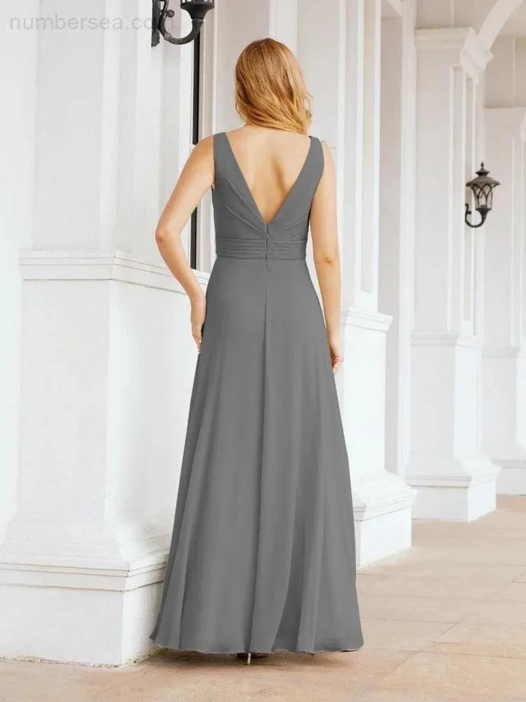 Numbersea Bridesmaid Dresses for Wedding Ruffles Long Formal Prom Gowns 28039 by numbersea