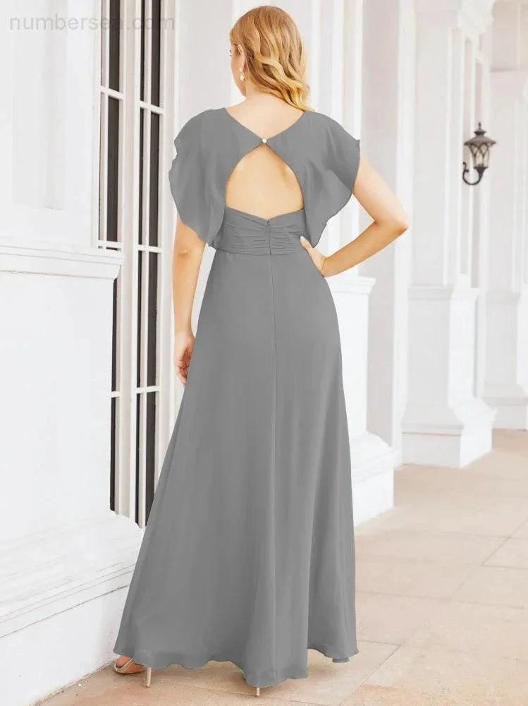 Sunnderly Bridesmaid Dresses Cape Formal Prom Dress Open Back Gowns for Mother of The Bride SY28058 by numbersea