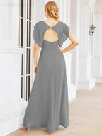 Sunnderly Bridesmaid Dresses Cape Formal Prom Dress Open Back Gowns for Mother of The Bride SY28058 by numbersea