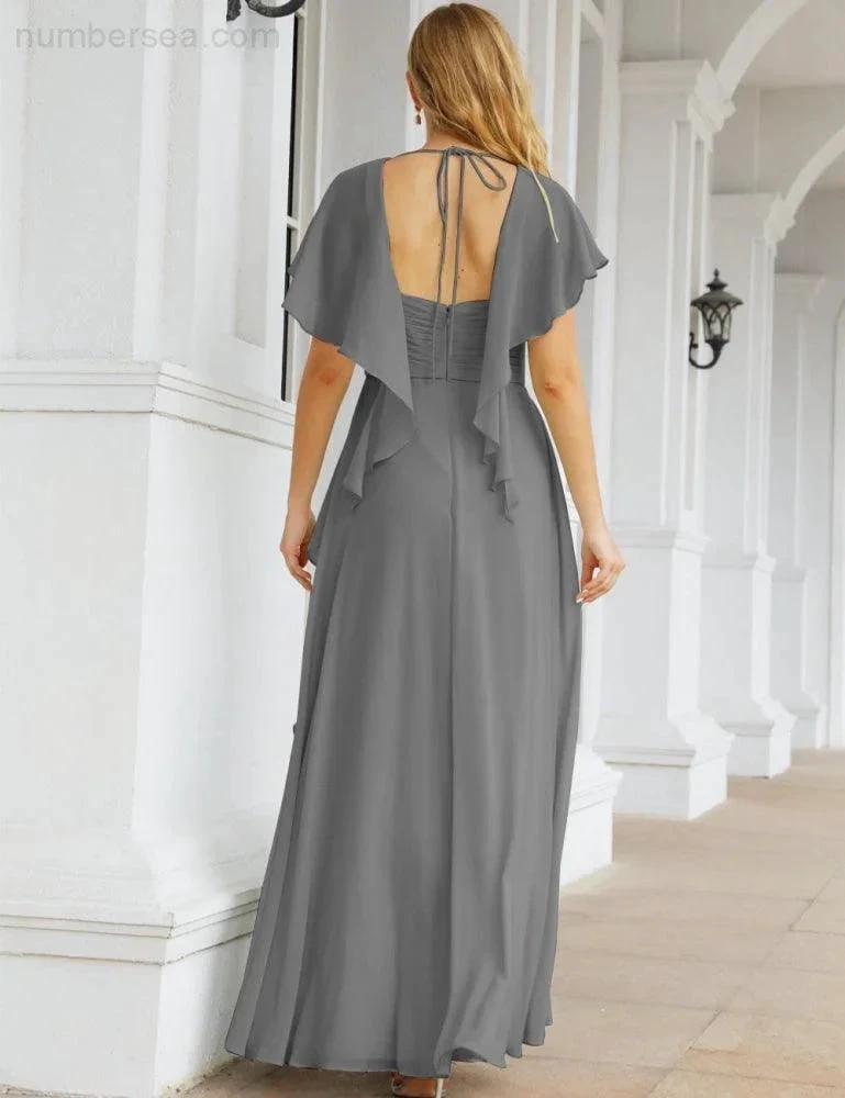 Numbersea Bridesmaid Dresses Backless Formal Prom Gowns for Evening Party Mother of The Bride Dress 28040 by numbersea