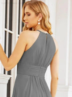Numbersea Keyhole Bridesmaid Dresses Sleeveless Formal Evening Party Prom Gowns 28043 by numbersea