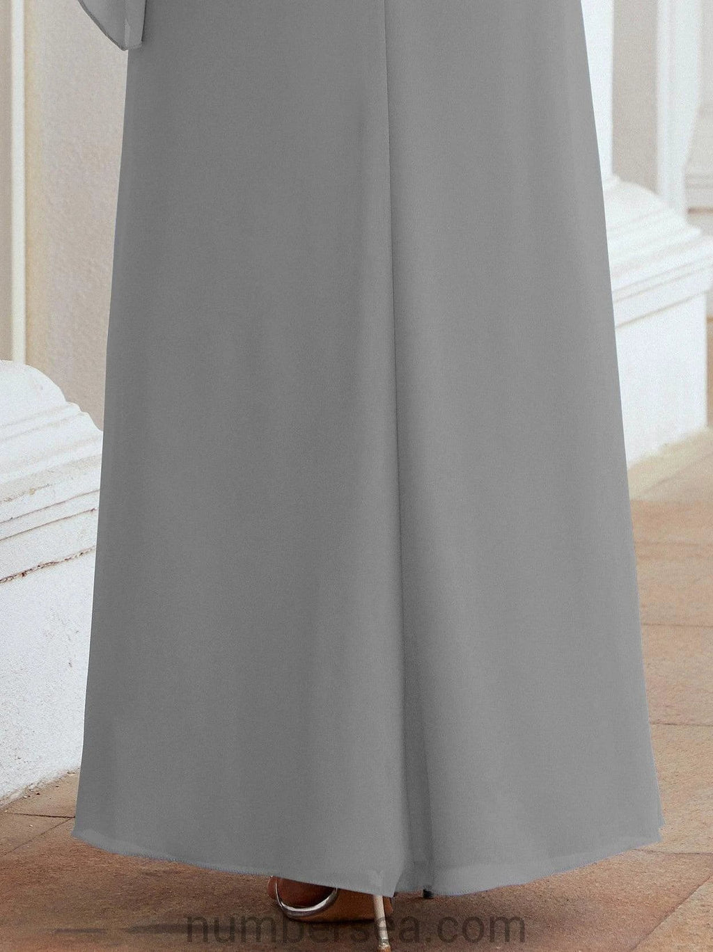 Sunnderly Formal Party Gown Dress Long Mother of The Bride Dresses with Ruffle Cape SY28026 by numbersea