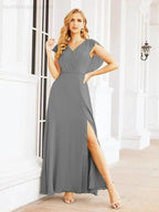 Sunnderly Bridesmaid Dresses Cape Formal Prom Dress Open Back Gowns for Mother of The Bride SY28058 by numbersea
