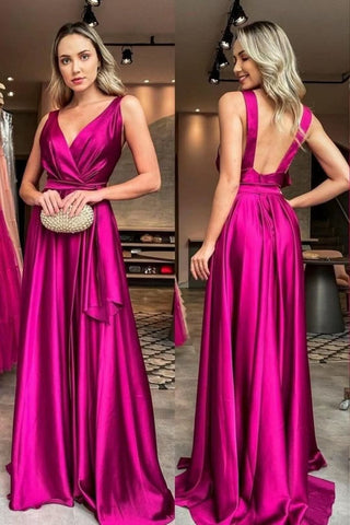 Vestidos de fiesta de satén con corte en A de Sunnderly SYP1